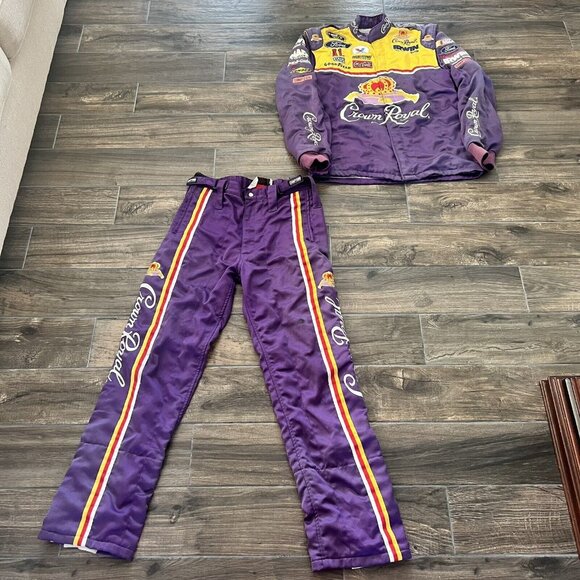 cown royal racing suitshirlene hammond womens medium Purple Yellow Rare